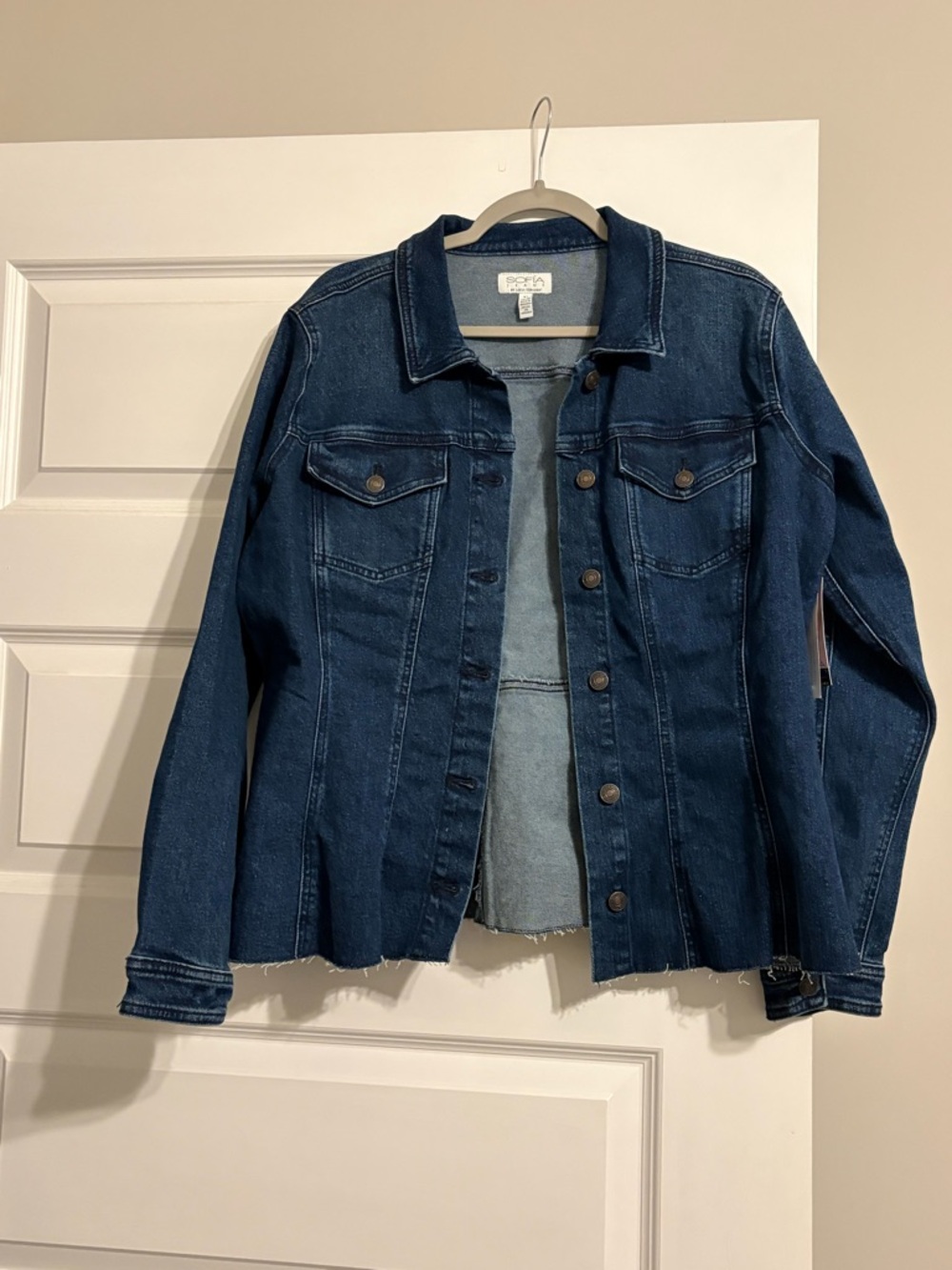 Classic Dark Blue Denim Jacket - Women
